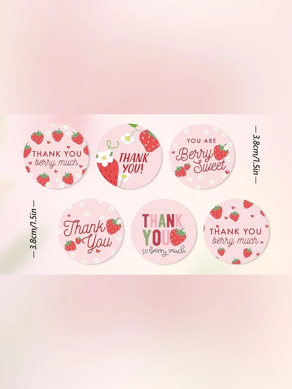 Thank you! Pink strawberry stickers 500